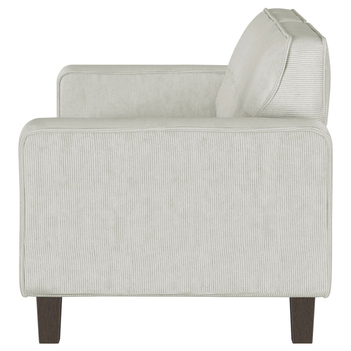 Deerhurst Upholstered Track Arm Tufted Sofa Greige - Walo Furniture