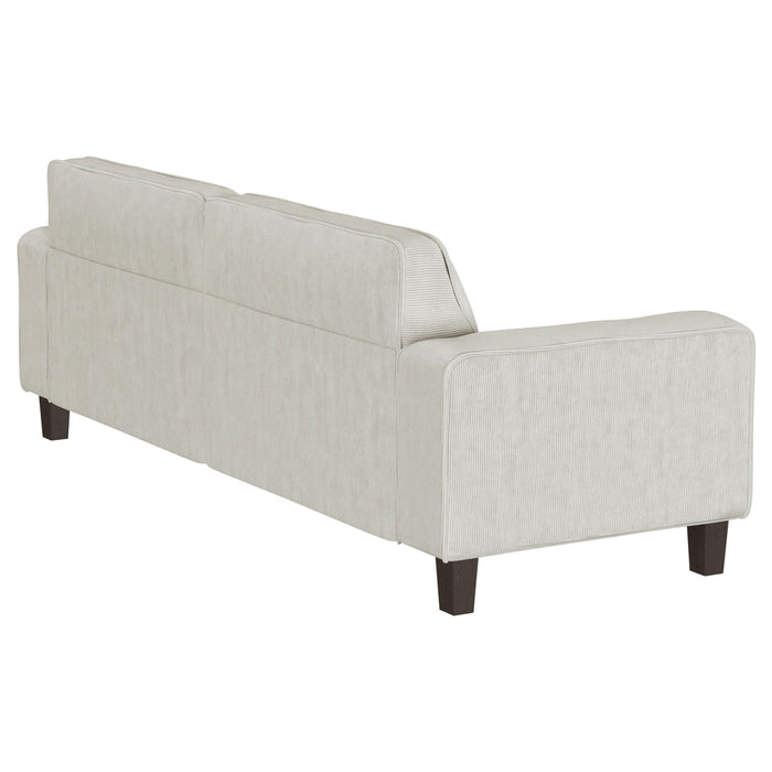 Deerhurst Upholstered Track Arm Tufted Sofa Greige - Walo Furniture