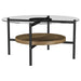 Delfin 2 - piece Round Coffee and End Table Set Brown - Walo Furniture