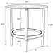 Delfin Round Glass Top Side End Table Black and Brown - Walo Furniture