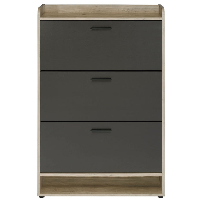 Denia 3 - tier Engineered Wood Shoe Cabinet Grey - Walo Furniture