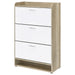 Denia 3 - tier Engineered Wood Shoe Cabinet White - Walo Furniture