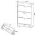 Denia 3 - tier Engineered Wood Shoe Cabinet White - Walo Furniture