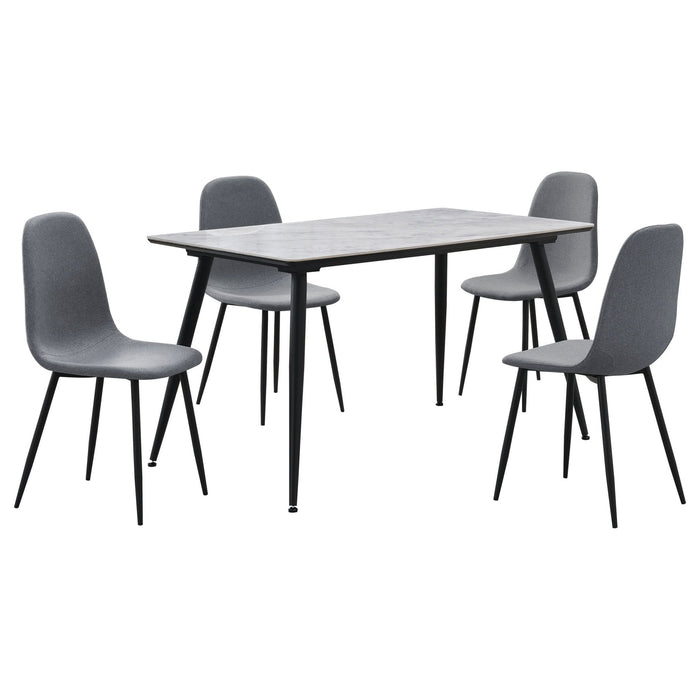 Dennison 5 - piece Rectangular Dining Table Set Grey - Walo Furniture