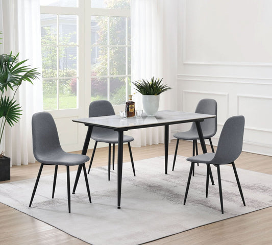 Dennison 5 - piece Rectangular Dining Table Set Grey - Walo Furniture