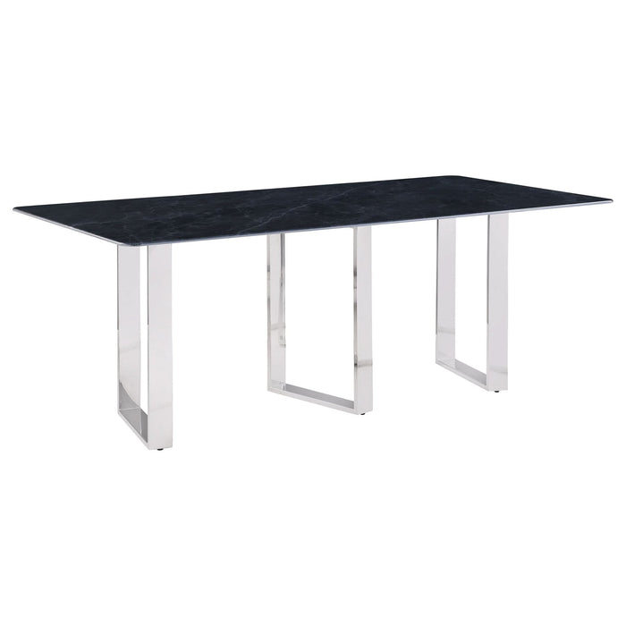 Desden 79 - inch Rectangular Sintered Stone Dining Table Grey - Walo Furniture