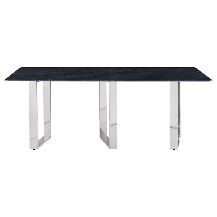 Desden 79 - inch Rectangular Sintered Stone Dining Table Grey - Walo Furniture