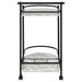 Desiree 2 - tier Faux Marble Shelf Metal Bar Cart Black - Walo Furniture