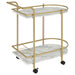 Desiree 2 - tier Faux Marble Shelf Metal Bar Cart Gold - Walo Furniture