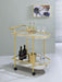 Desiree 2 - tier Faux Marble Shelf Metal Bar Cart Gold - Walo Furniture