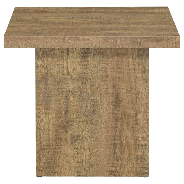 Devar Square Engineered Wood End Table Mango Brown - Walo Furniture