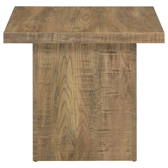 Devar Square Engineered Wood End Table Mango Brown - Walo Furniture