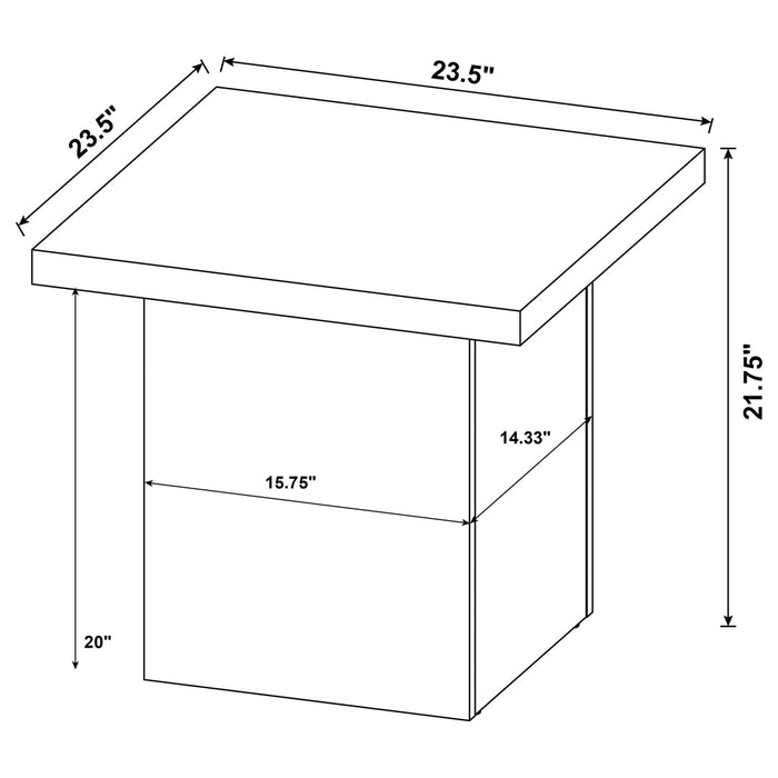 Devar Square Engineered Wood End Table Mango Brown - Walo Furniture