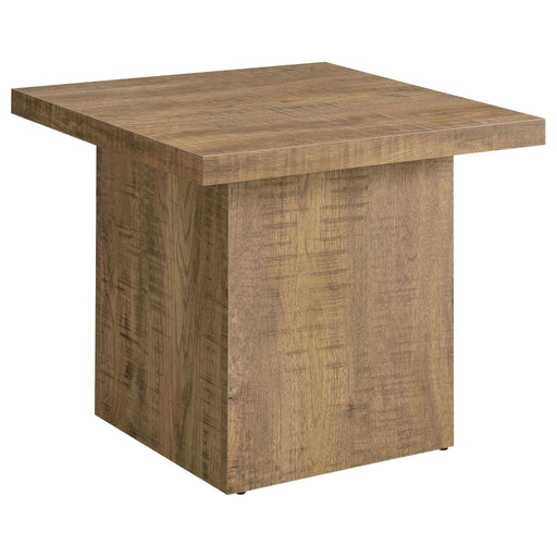 Devar Square Engineered Wood End Table Mango Brown - Walo Furniture