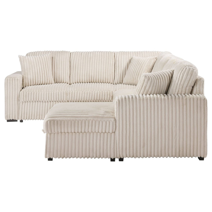 Devonshire Sleeper Sectional Sofa Storage Chaise Camel - Walo Furniture