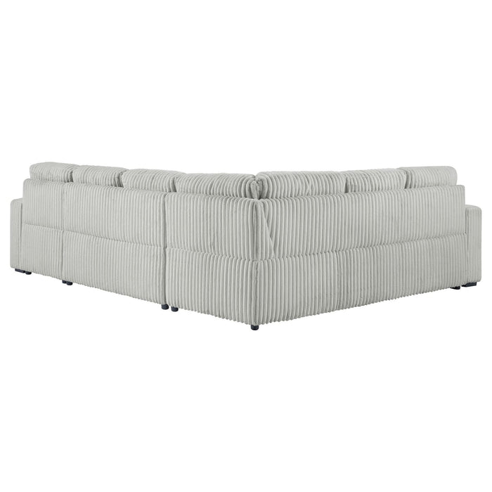 Devonshire Sleeper Sectional Sofa Storage Chaise Grey - Walo Furniture