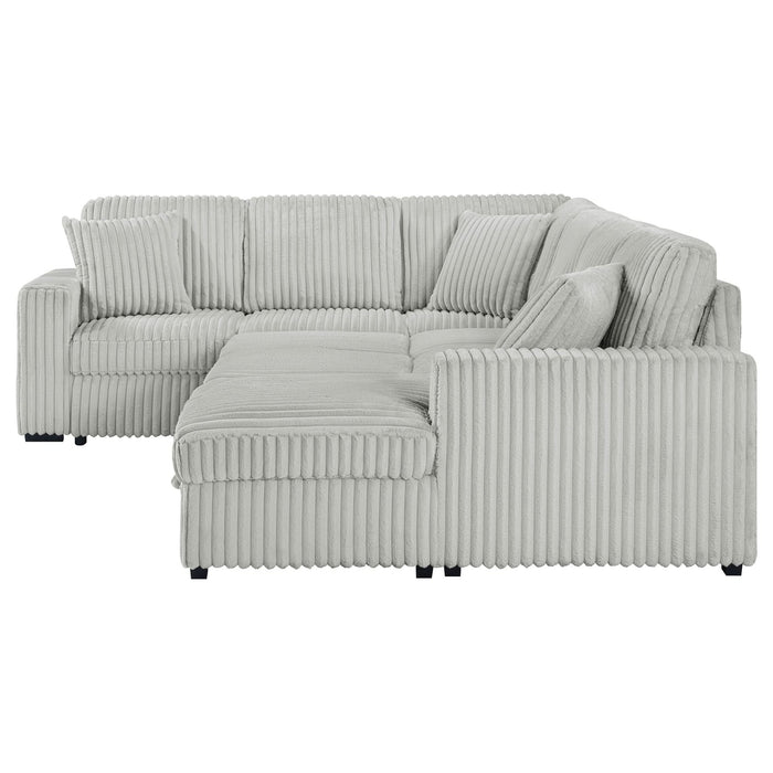 Devonshire Sleeper Sectional Sofa Storage Chaise Grey - Walo Furniture