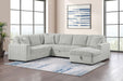 Devonshire Sleeper Sectional Sofa Storage Chaise Grey - Walo Furniture