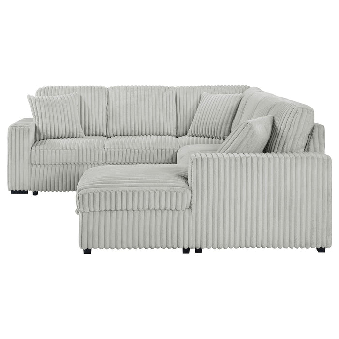 Devonshire Sleeper Sectional Sofa Storage Chaise Grey - Walo Furniture