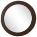 Dexter 40 x 40 Inch Round Reeding Frame Wall Mirror Brown - Walo Furniture