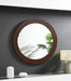 Dexter 40 x 40 Inch Round Reeding Frame Wall Mirror Brown - Walo Furniture