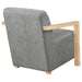 Diego Upholstered Accent Arm Chair with Wood Arms Grey - Walo Furniture