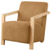 Diego Upholstered Accent Arm Chair with Wood Arms Honey - Walo Furniture