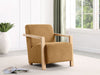 Diego Upholstered Accent Arm Chair with Wood Arms Honey - Walo Furniture