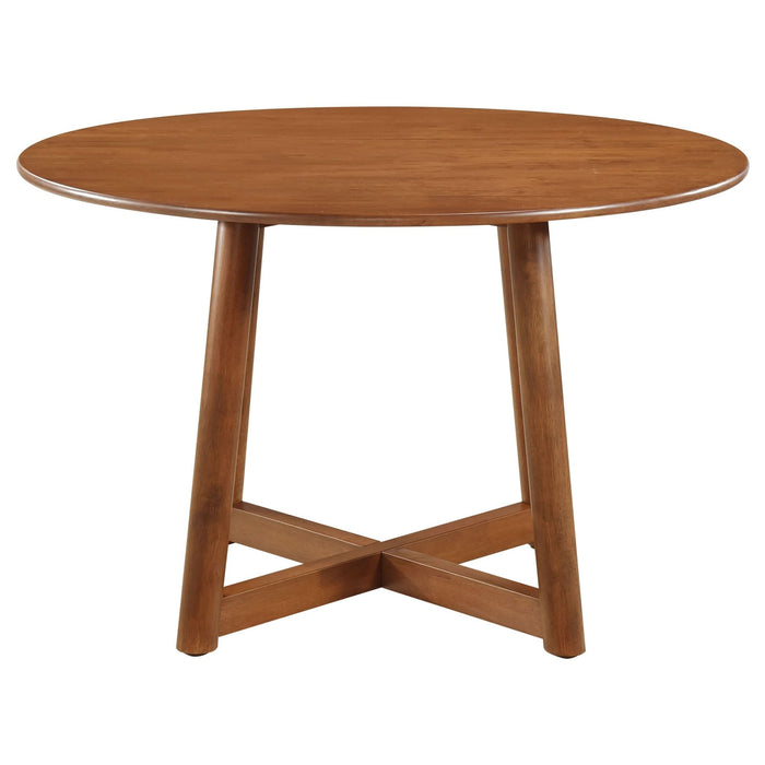 Dinah 5 - piece Round Solid Wood Dining Set Walnut - Walo Furniture