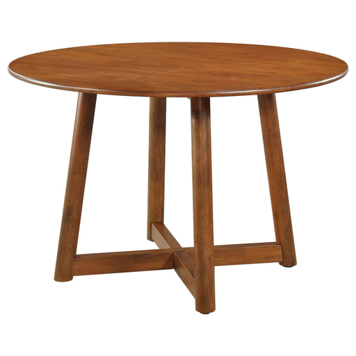 Dinah Round 47 - inch Solid Wood Dining Table Walnut - Walo Furniture