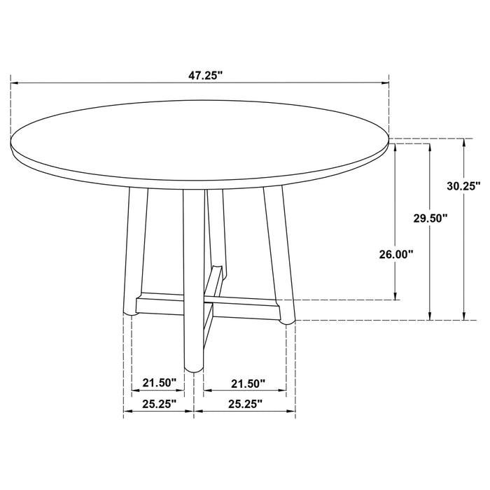 Dinah Round 47 - inch Solid Wood Dining Table Walnut - Walo Furniture