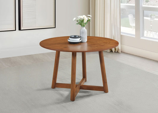 Dinah Round 47 - inch Solid Wood Dining Table Walnut - Walo Furniture