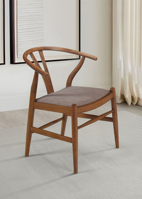 Dinah Wood Wishbone Dining Side Chair Walnut (Set of 2) - Walo Furniture