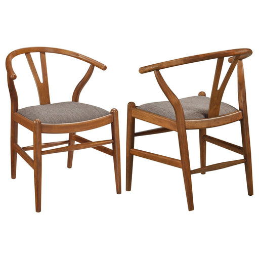 Dinah Wood Wishbone Dining Side Chair Walnut (Set of 2) - Walo Furniture