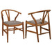 Dinah Wood Wishbone Dining Side Chair Walnut (Set of 2) - Walo Furniture