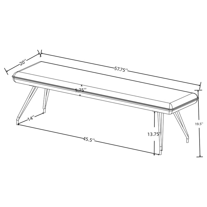 Dodson Fabric Upholstered Dining Bench Grey - Walo Furniture