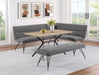 Dodson Fabric Upholstered Dining Bench Grey - Walo Furniture