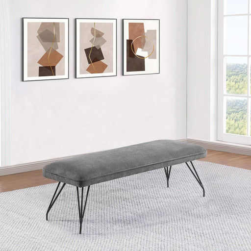 Dodson Fabric Upholstered Dining Bench Grey - Walo Furniture