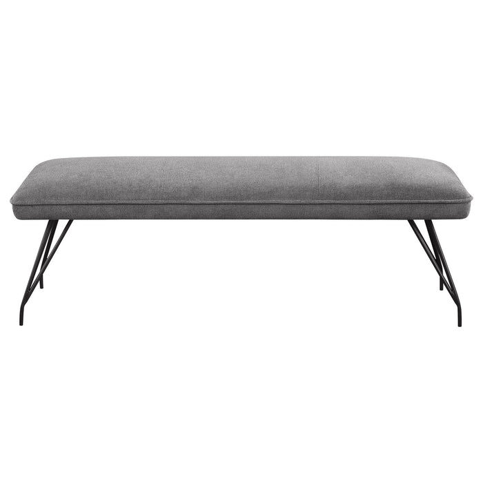 Dodson Fabric Upholstered Dining Bench Grey - Walo Furniture