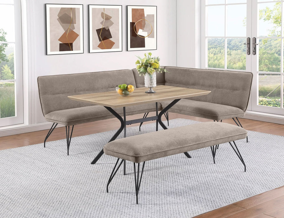 Dodson Fabric Upholstered Dining Bench Taupe - Walo Furniture