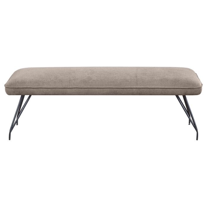 Dodson Fabric Upholstered Dining Bench Taupe - Walo Furniture