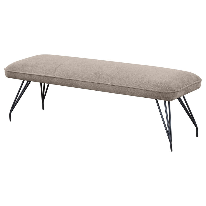 Dodson Fabric Upholstered Dining Bench Taupe - Walo Furniture