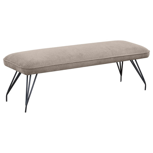 Dodson Fabric Upholstered Dining Bench Taupe - Walo Furniture