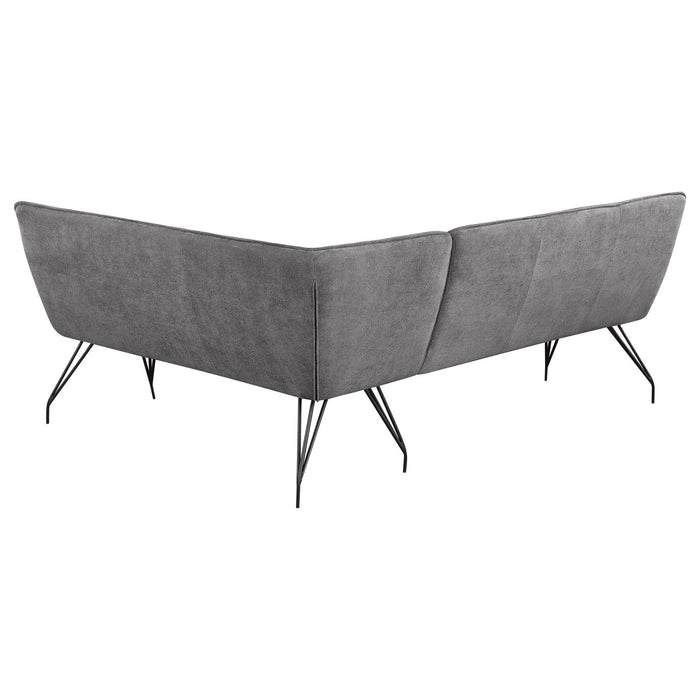 Dodson Fabric Upholstered L - Shaped Nook Dining Bench Grey - Walo Furniture