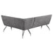 Dodson Fabric Upholstered L - Shaped Nook Dining Bench Grey - Walo Furniture