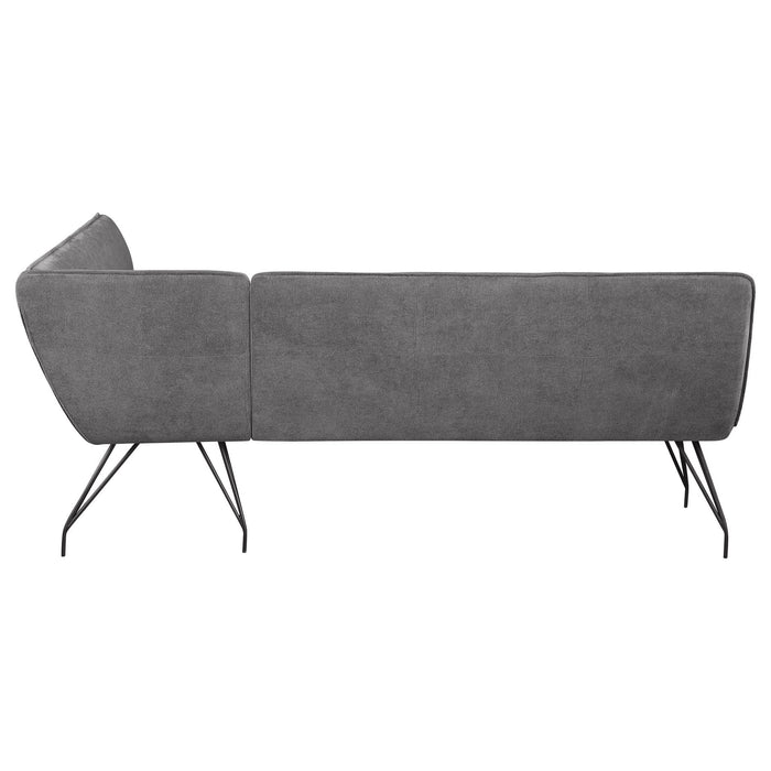 Dodson Fabric Upholstered L - Shaped Nook Dining Bench Grey - Walo Furniture