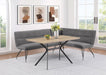 Dodson Fabric Upholstered L - Shaped Nook Dining Bench Grey - Walo Furniture