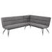 Dodson Fabric Upholstered L - Shaped Nook Dining Bench Grey - Walo Furniture