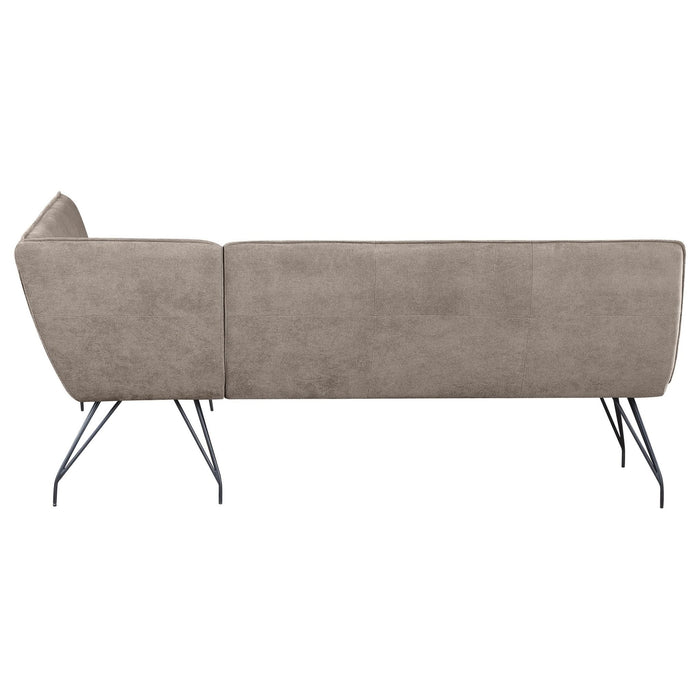 Dodson Fabric Upholstered L - Shaped Nook Dining Bench Taupe - Walo Furniture