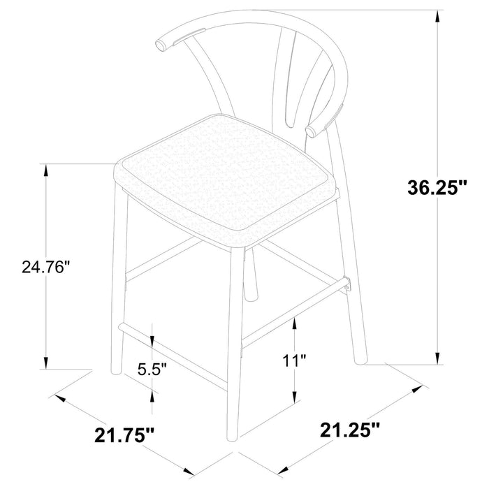 Dolman Counter Height Dining Side Chair Beige (Set of 2) - Walo Furniture